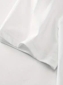 定制-加大码男士T恤（最大至6XL）：文字/照片T恤-大框与大个性相结合，字体和颜色选择多样化，适合各种节日/周年/生日/宠物/情侣定制 - 白色 - 查看 2