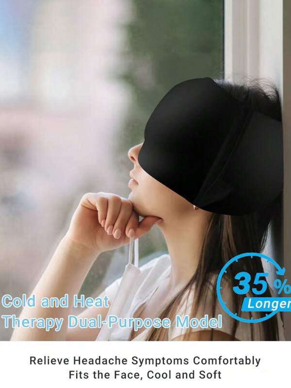 Cappello per emicrania, fascia rinfrescante per il viso con gel refrigerante, maschera per gli occhi con compressione fredda, cuffia regolabile, prodotto rinfrescante per il viso