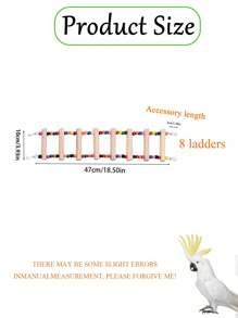 1 pieza Escalera trepadora para loros de colores, disponible en múltiples longitudes, escalera de madera flexible de colores, suministros educativos para aves, accesorio para jaula de pájaros, juguete para loros (todos los accesorios de colores se entregan al azar)