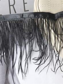 1m Color Simulation Of Ostrich Feathers Trim 8-10cm Feather Ribbon Sewing Wedding Party Costume Decoration Crafts Accessories - Multicolor - View 18