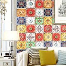 Bohemian Tile Sticker Roll - Self-Adhesive, Waterproof & Oil-Resistant Wallpaper For Kitchen, Bathroom, Cabinet & TV Wall Upgrade, Vinyl Material, Random Pattern Match, Easy To Apply & Remove, Kitchen Wall Decor | Artistic Wallpaper Design | Easy Removal, Wallpaper For Walls - Multicolor - View 7
