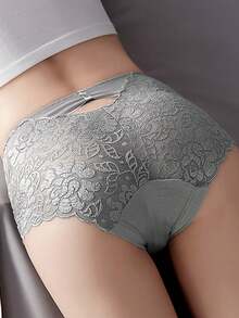 Sexy Lingerie Women's Panties Lace Perpective Seamless Female Underwear Elasticity Briefs For Women Fashion Underpants Floral  Plain    Mid Rise  High Rise - 4pcs - 查看 10