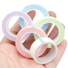 1卷眼部化妆工具、眼影贴纸、透气眼线笔和睫毛延长纸贴、隐形面部化妆胶带、即时面部练习化妆胶带、面部提拉塑料胶带、眼影胶带、眼线笔胶带（1.25厘米*4.5米）、化妆工具、睫毛工具、面部提拉工具 - 彩色 - 查看 5