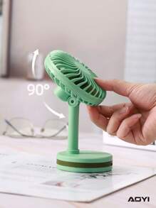 AOYI 1pc 500mAh Rechargeable 3-Speed Adjustable Minimalist Desktop Fan With Charging Cable