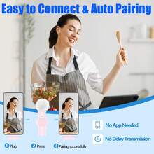 Wireless Lavalier Microphone For IPhone Type-C And Android Cameras, Plug And Play, Professional Noise Cancelling Clip-On Microphone For Creators And Interviews (50mAh Rechargeable Battery) - Pink - View 5