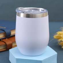 1pc 350ML 12oz Coffee Mug Thermal Cup Tumbler With Lid Stainless Steel Vacuum Insulated Double Wall Black Back To School