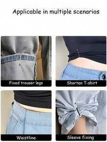 4/2/1pc Invisible U-Shaped Waist Clamps, Waist Clip, No Nails, No Sewing Pants Waist Reducer, Pants Leg Fixator, Sleeve Length Adjustor, Curtain Clamp, Clothes Length Shortener, Women Headscarf, Scarf Clip, U-Shape Clip Anti-Exposure, Suitable For Daily Life, Clothes, Skirts, Headpieces
