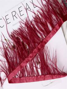 1m Color Simulation Of Ostrich Feathers Trim 8-10cm Feather Ribbon Sewing Wedding Party Costume Decoration Crafts Accessories - Multicolor - View 16