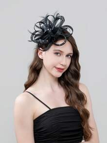 HITYfascinator 1pc Polyester Fiber Bow Fascinator Headband, Suitable For Parties All Season Mini Hats Tiny Hats Derby Hat Mini Top Hat Mini Cap, School Stuff, Elegant, College - 2025 DIAMOND - View 3