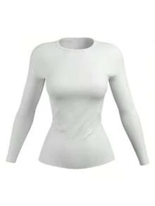 KIT 4 Women's Second Skin Shirt UV+50 Sun Protection Long Thermal T-Shirt Winter And Summer Fashion GJR Modas - 白色 - 查看 2