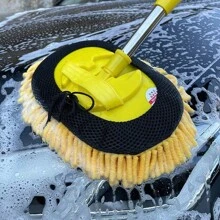 3 Section Car Wash Mop Head Microfibre Telescopic Cleaning Brush Wash Cleaner