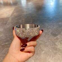 1pc Sparkling Rhinestone Ashtray, Bar Office Home Desktop Decorative Ashtray, Room Decoration, Home Decor