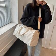 1 件极简主义鳄鱼皮纹理旅行包，可手提或斜挎，适合商务旅行、旅行、返校、搬家旅行收纳袋旅行装备机场旅行用品衣服行李袋创意男孩礼物男朋友爸爸生日礼物学校包学校配件学校用品 - 彩色 - 查看 7