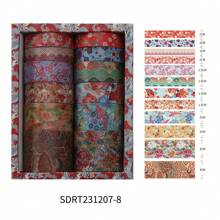 1 Box/12Rolls Handmade Decorative Tape Series - Kyoto Style, Mixed Styles Suitable For Scrapbooking, Gift Wrapping, DIY Crafts