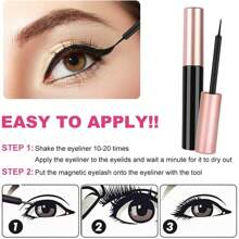 Magnetic Eyelashes With Eyeliner Kit, 5 Pairs Natural Look False Eyelashes With Applicator, Waterproof Eyeliner Reusable Fake Lashes For Makeup Eyelashes Extension Black
