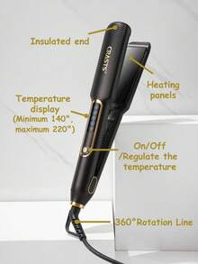 CRASTS 专业直发器、平板夹、卷发器、直发器和卷发器、快速加热、液晶显示屏、快速温度调节、钛硬板、家庭和沙龙使用、护发礼品 - 英規插(220-240V) - 查看 7