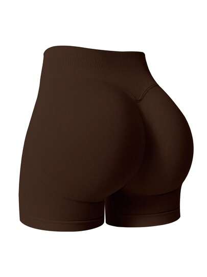 NcmRyu 女式纯色短款紧身运动跑步短裤