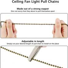 1 Set Ceiling Fan Pull Chain, Bulb And Fan Pattern Pull Chain Extension Fan Pull Chain Pendant 12 Inch Ceiling Fan Chain Extender With Ball Fan Chains Connector