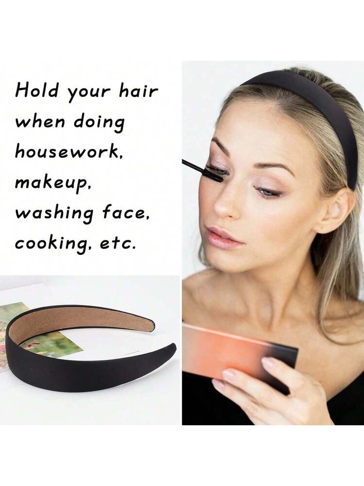 Anezus 16 Diademas De Satén A Granel De 1 Pulgada De Cinta Antideslizante Para El Cabello, Diademas Duras Lisas Para Mujeres Y Niñas, Accesorios Para El Cabello Para Manualidades (multicolor