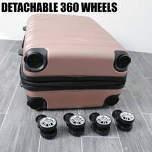 Lightweight Hard Shell Cabin Suitcase |  Spinner Wheels | Durable Carry-On Luggage With TSA Lock & Detachable Wheels - White - View 5