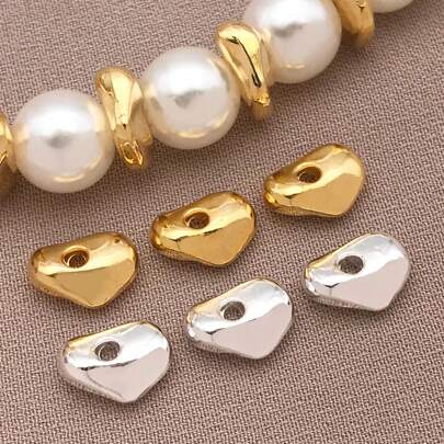 10/20/30pcs Real 18K Gold Plated Twist Brass Beads Asymmetrical Plated Spacer Beads Small Loose Craft Bead For DIY Bracelets Earring Necklace Jewelry Making