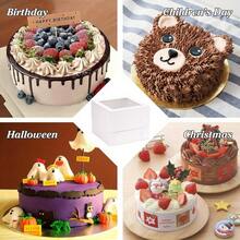10pcs Cake Boxes, High Cake Boxes With Window, White Bakery Boxes, Large Baking Boxes, Square Cardboard Cake Boxes For Multi-Tier Cakes, Pies, Pastries, Cake Decorating Supplies