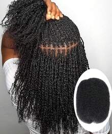 50g/Pcs Afro Kinky Curly Braiding Bulk Hair Extensions For Mini Twists No Weft Soft Locs Afro Kinky Straight Human Hair Extensions Natural Color Cuban Twist Hair Soft Locs Micro Spring Twist For Dreadlocks Loc Repair - SNatural - 查看 2