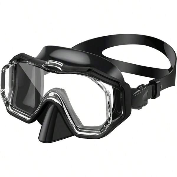 1 Piece Adult Wide View Snorkel Mask, Transparent Anti-Leak Diving Goggles, Suitable For Scuba Diving, Snorkeling, Free Diving, Water Sports Training