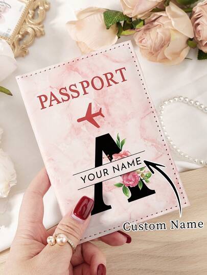 1pc Custom Signature Wallet, Personalized Signature Design Wallet, Custom Signature Wallet, Personalized Wallet With Signature, Custom Signature Wallet, 1 Solid Color Travel Passport Clip PU Leather Passport Cover With Embossed Letters, Business Travel Document Organizer, Essential Travel Handbag, School Supplies, Back To School, School Gift, For Teacher Gifts, For Dorm Rooms, For Teacher, College Students, University Students, Freshman, Sophomore, Underclassmen, Chic Autumn,Look Glamour,New Year Glamour