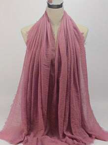 1pc Solid Color Soft Bubble Scarf Shawl Hijab
