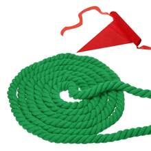 Tug Of War Rope For Adults Teen, 3-Strand Natural Twisted Cotton Rope With Flag For Yard Game Team Building Activities - Green - View 1