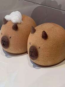 1/2浴室沐浴球水豚沐浴球沐浴洗面奶沐浴搓澡海绵可爱柔软沐浴擦浴用品可爱礼物动物沐浴球 - 彩色 - 查看 4