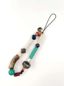 Șnur de telefon cu mărgele, stil boho, lucrat manual, pandantiv pentru curea de cameră, țesut cu mărgele, decor proaspăt