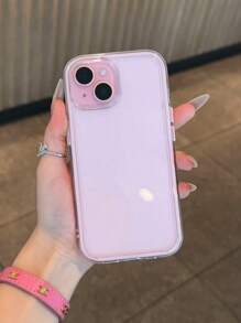 Apple Smart Fashion telefoonhoesje met een hoogwaardige uitstraling, een drie-in-één verdikt en hard materiaal, een kleurrijk effen frame, een gepersonaliseerd creatief roze, wit, zwart, blauw, groen, minimalistisch eenvoudig valbeschermingshoesje met volledige dekking en transparant gevoel, kleurrijk telefoonhoesje, compatibel met iPhone