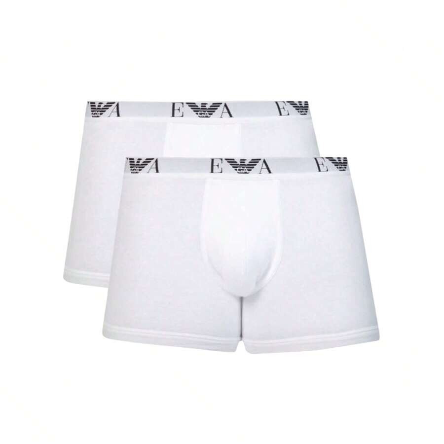 2pcs Emporio Armani Men's Athletic Boxer Briefs - White - View 1
