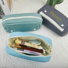 定制姓名拉链大容量铅笔盒，带口袋，适合学生和同事的开学礼物，适合生日返校。这款铅笔盒采用马卡龙配色，清新温暖，在普通文具中脱颖而出。 - 彩色 - 查看 5