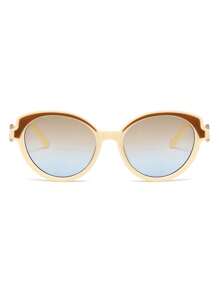 1 Stück Retro Damen Brille mit Katzenauge Rahmen, Plastikbügeln in Kontrastfarbe, modische Reise-, Straßen- und Showbrille