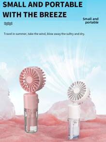 Portable Fan With Mist Humidifier, Mini USB Rechargeable Handheld Fan With Water Spray, 800mAh Battery Desk Fan, Lightweight Portable Fan - Suitable For Office, Outdoor, Travel And Camping - Stay Cool Anytime! Refreshing Comfort For Indoor And Outdoor Travel, Essential For Summer, Beach Vacation, Back To School, Gifts, Holiday Essentials