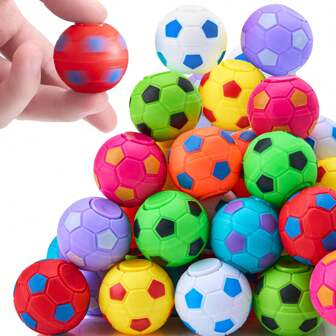 15pcs/30pcs Mini Football Fidget Spinners, Quality Football Sports Party Favors, Sensory Finger Toys, Carnival Prize, Classroom Treasure, Bulk Birthday Party Gifts For Students (Random Color)