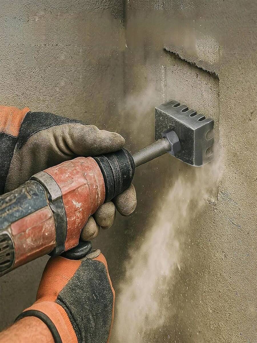 Creative Square Hole Cutter SDS Plus Square Hole Punch For 86-Type Junction Boxes For Electrical Box Rectangle Slot Cutter Tool Electrical Box Cutout Saw Socket Slot Cutter Fast Wall Square Hole Puncher