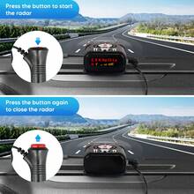 360° Wireless Radar Detector For Cars, With Speed Camera Detection, Voice Alerts, Quick Reaction, Real Time Vehicle Speed Alert, Great For Safer Driving - Negro - Ver 7