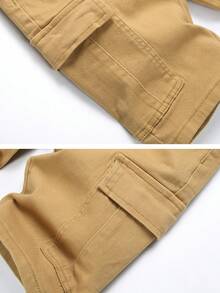 JUNBAOSS Men's Slim Fit Stretch Denim Shorts Ripped Skinny Jean Shorts For Men,Fashion Straight Comfort Flex Waist Short - 卡其色 - 查看 3