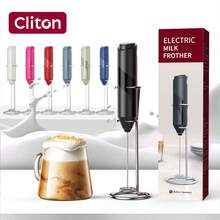 CLITON 6-Color Options (Black, White, Blue, Green, Pink, Red) Electric Milk Frother, 3 Styles: Single Serve, Plastic, Stainless Steel, Minimalist Design, Uses AA Batteries (Not Included), Quiet & Portable Milk Whisk, Suitable For Coffee, Kitchen, And Holiday Gifts, Ideal For Christmas, Weddings, And More - Multicolor - View 10