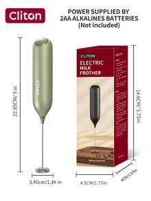 CLITON 电池式奶泡器（不含电池） - 适用于咖啡、拿铁、热巧克力，3 种款式（单头/经典塑料/升级不锈钢），6 种颜色（黑/白/粉/绿/红/蓝） - 圣诞节、圣尼古拉斯节、情人节、新年、乔迁、复活节的完美礼物 - 彩色 - 查看 15
