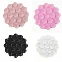 4/3/2/1pc Creative Round Dual-Sided 19 Silicone Suction Cup Portable Sticky Phone Tablet Holder For Organizing And Decoration - Suitable For Bathroom, Kitchen, Mirror