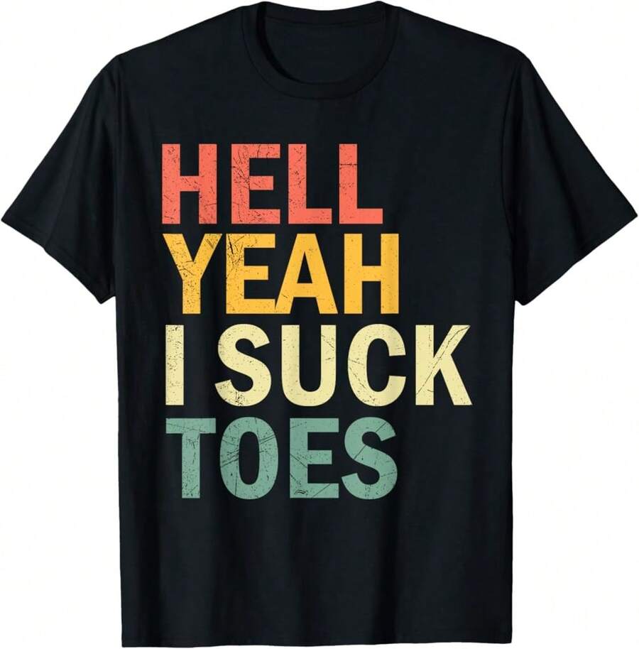 Funny Foot Fetish Sucking Toes Joke  Yeah I Suck Toes T-Shirt Gift For Librarians Gift For Tech Loverscamisas Para Hombre,Funny Graphic T Shirts,Vintage T Shirts,100 Percent Cotton T Shirt,Oversize,Graphic Tees Men - Black - View 1