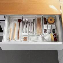 Living And Home Premium Transparent Desktop Organizer Set (6 Or 12-Piece) - Modular PS Plastic Drawer & Desk Organizers - Stackable - 12PCS Transparent - View 2