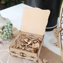 Wedding Guest Book Alternative, Guest Book Wedding Reception With 90 PCS Wooden Hearts Guest Book Signs For Wedding Anniversary Birthday Party Baby Shower