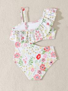 Cute Fairy Design One-Piece Swimsuit For Toddlers - Multicolor - View 2
