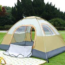 Carpa de campamento automática e instantánea con doble puerta y ventanas, carpa ovalada de alta calidad a prueba de mosquitos y rayos UV para campamento familiar, senderismo y viajes vacacionales - Colores surtidos, refugio al aire libre | Carpa de camping con ventanas | Diseño de carpa espacioso, carpas para acampada - Multicolor - Ver 2